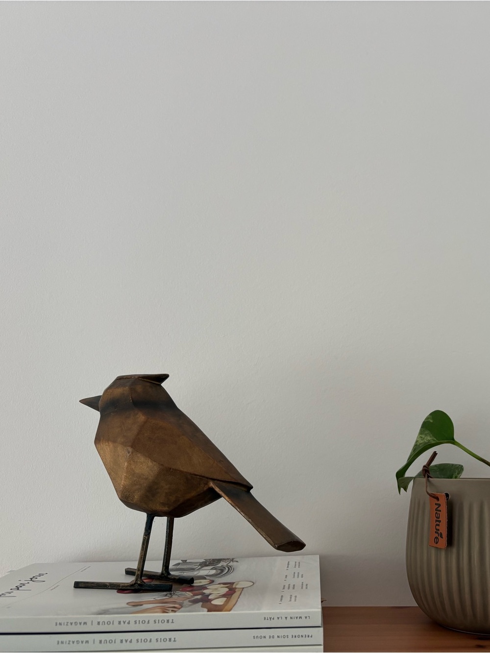 Metal Bird Sculpture / Figurine – Industrial Modern Decor